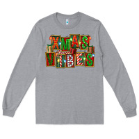 Heather Grey Christmas xmas vibes Long Sleeve Tee - FaDigitalArtStudio