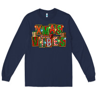 Navy Christmas xmas vibes Long Sleeve Tee - FaDigitalArtStudio