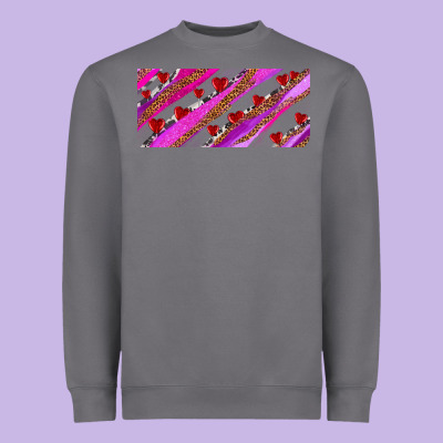 Leopar And Cowhide With Heart Candies Heavyweight Sweatshirt Designed By Adodesignshop