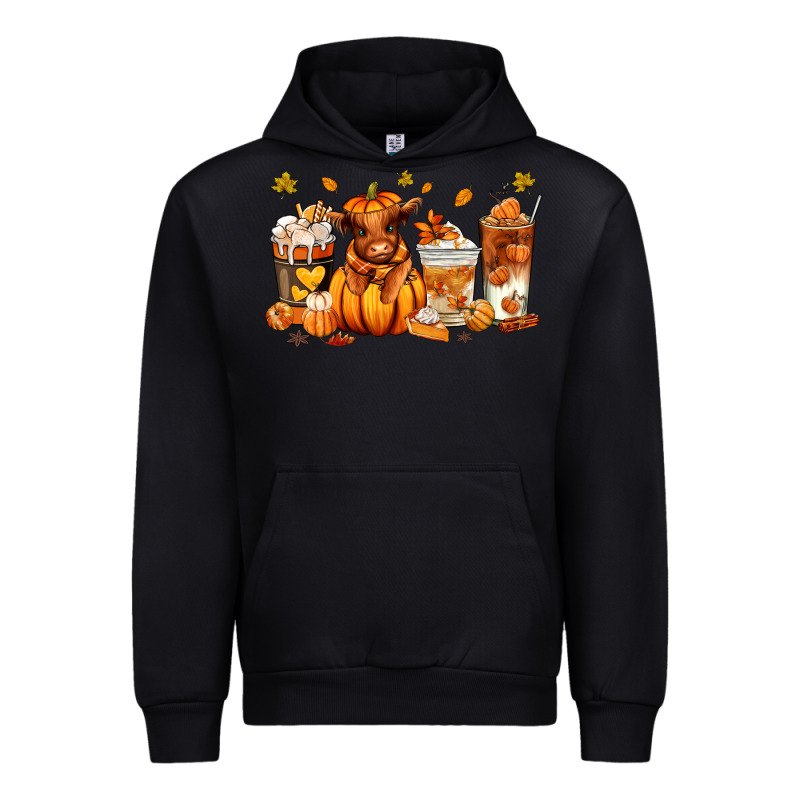 Fall Autumn Cow Pumpkin Coffee Cups Urban Hoodie by RanaPortraitStore | Teevron