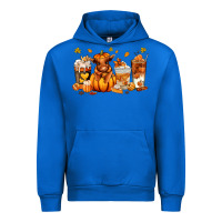 Cobalt Fall Autumn cow pumpkin coffee cups Urban Hoodie - RanaPortraitStore