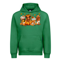 Emerald Fall Autumn cow pumpkin coffee cups Urban Hoodie - RanaPortraitStore
