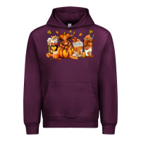 Mauve Wine Fall Autumn cow pumpkin coffee cups Urban Hoodie - RanaPortraitStore
