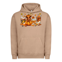 Pigment Burro Fall Autumn cow pumpkin coffee cups Urban Hoodie - RanaPortraitStore