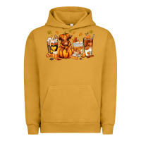 Pigment Peanut Butter Fall Autumn cow pumpkin coffee cups Urban Hoodie - RanaPortraitStore