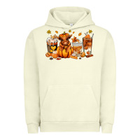 Pigment Pistachio Fall Autumn cow pumpkin coffee cups Urban Hoodie - RanaPortraitStore