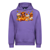Tulip Fall Autumn cow pumpkin coffee cups Urban Hoodie - RanaPortraitStore