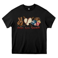 Black Peace love Baseball Heavy Core Tee - HowdyJamesFarm