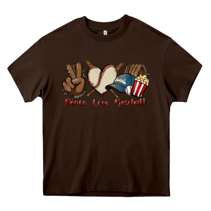 Peace Love Baseball Heavy Core Tee by HowdyJamesFarm | Teevron