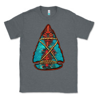 Charcoal Heather turquoise glitter aztec arrowhead Classic Tee - Jasminsmagicworld