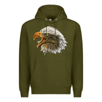 Army Green Bald Head Eagle Premium Hoodie - LillyAllenDesigns