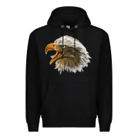 Black Bald Head Eagle Premium Hoodie - LillyAllenDesigns