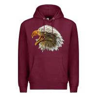 Burgundy Bald Head Eagle Premium Hoodie - LillyAllenDesigns