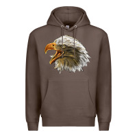 Coffee Bald Head Eagle Premium Hoodie - LillyAllenDesigns