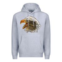 Heather Grey Bald Head Eagle Premium Hoodie - LillyAllenDesigns
