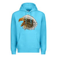 Ocean Blue Bald Head Eagle Premium Hoodie - LillyAllenDesigns