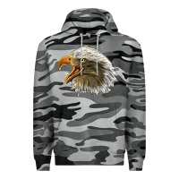 Slate Camo Bald Head Eagle Premium Hoodie - LillyAllenDesigns