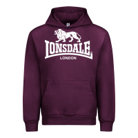 Mauve Wine lonsdale classic logo lion Urban Hoodie - DesignPulse