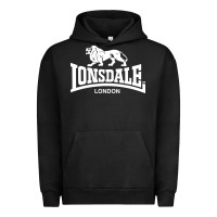 Pigment Black lonsdale classic logo lion Urban Hoodie - DesignPulse
