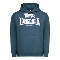 Pigment Midnight Navy lonsdale classic logo lion Urban Hoodie - DesignPulse
