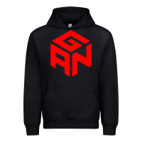 Black GAN CUBE TIME Urban Hoodie - DesignPulse
