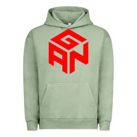 Pigment Oil Green GAN CUBE TIME Urban Hoodie - DesignPulse