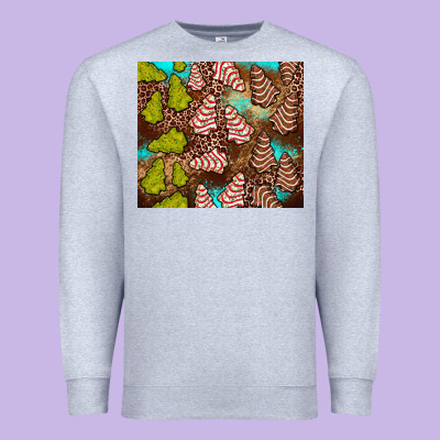 Little Debbie Tree Cakes Leopard Turquoise Premium Sweatshirt Designed By Jahusdesignshop