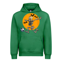 Emerald skeleton soccer player funny halloween blood moon Urban Hoodie - DesignPulse