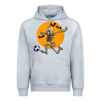 Heather Grey skeleton soccer player funny halloween blood moon Urban Hoodie - DesignPulse
