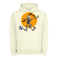 Pigment Pistachio skeleton soccer player funny halloween blood moon Urban Hoodie - DesignPulse