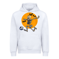 White skeleton soccer player funny halloween blood moon Urban Hoodie - DesignPulse
