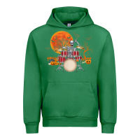 Emerald Skeleton Drummer Halloween Costume Playing Drums Mens Boys Urban Hoodie - DesignPulse