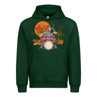 Forest Green Skeleton Drummer Halloween Costume Playing Drums Mens Boys Urban Hoodie - DesignPulse