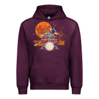 Mauve Wine Skeleton Drummer Halloween Costume Playing Drums Mens Boys Urban Hoodie - DesignPulse