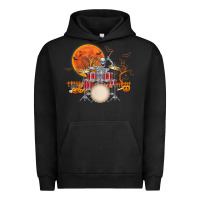 Pigment Black Skeleton Drummer Halloween Costume Playing Drums Mens Boys Urban Hoodie - DesignPulse