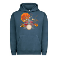 Pigment Midnight Navy Skeleton Drummer Halloween Costume Playing Drums Mens Boys Urban Hoodie - DesignPulse