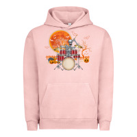 Pigment Salmon Skeleton Drummer Halloween Costume Playing Drums Mens Boys Urban Hoodie - DesignPulse