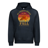 Navy feminist my favorite season is fall patriarchy retro vintage long slee Urban Hoodie - DesignPulse