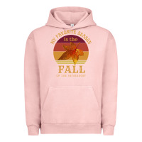 Pigment Salmon feminist my favorite season is fall patriarchy retro vintage long slee Urban Hoodie - DesignPulse
