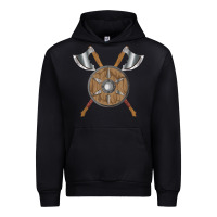 Black renaissance fair faire festival medieval theme axe shield Urban Hoodie - DesignPulse