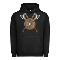 Pigment Black renaissance fair faire festival medieval theme axe shield Urban Hoodie - DesignPulse