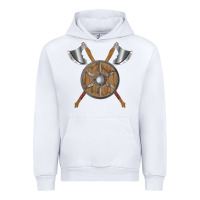 White renaissance fair faire festival medieval theme axe shield Urban Hoodie - DesignPulse