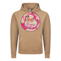 Vintage Coffee Pink Merry Christmas Santa Vintage Hoodie - FaDigitalArtStudio