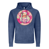 Vintage Denim Pink Merry Christmas Santa Vintage Hoodie - FaDigitalArtStudio