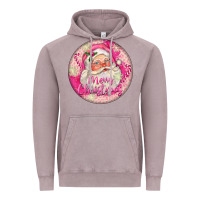 Vintage Zinc Pink Merry Christmas Santa Vintage Hoodie - FaDigitalArtStudio