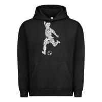 Pigment Black soccer player ball Urban Hoodie - DesignPulse