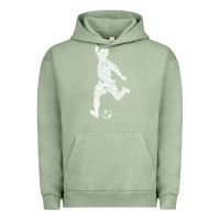 Pigment Oil Green soccer player ball Urban Hoodie - DesignPulse