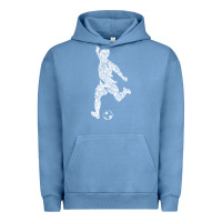 Pigment Pebble Blue soccer player ball Urban Hoodie - DesignPulse