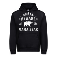 Black beware mama bear mom protect strong mother graphic clip art t shirt Urban Hoodie - DesignPulse