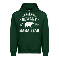 Forest Green beware mama bear mom protect strong mother graphic clip art t shirt Urban Hoodie - DesignPulse